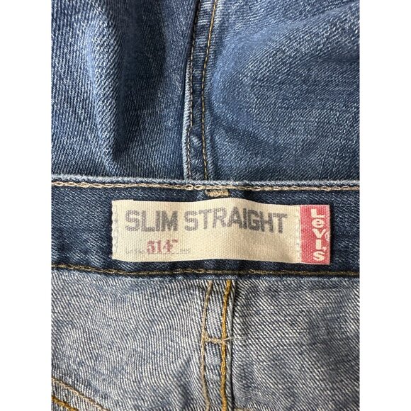 Levis 514 Slim Straight Mens Jeans 36x32 Blue Denim Classic Style - Picture 4 of 5